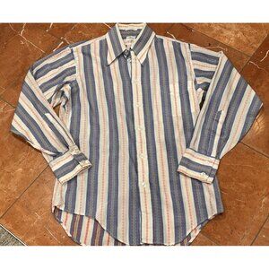 HENRY'S WITCHITA ENRO BODY MEN M SHIRT STRIPE BUTTON DOWN SHIRT LS VINTAGE MCM